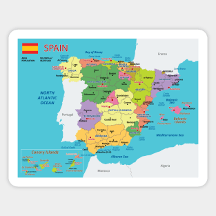 Administrative map of Spain Sticker